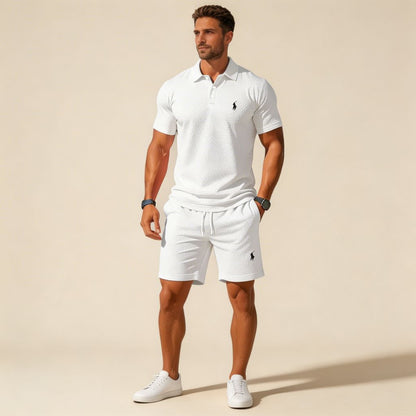 Premium Textured Polo & Shorts Set
